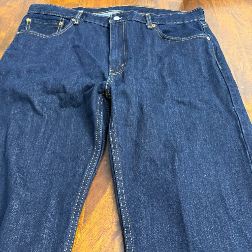 Levis 505 Regular Fit Straight Leg Jeans‎ Mens 40x30 Dark Indigo Blue Blank Tab
